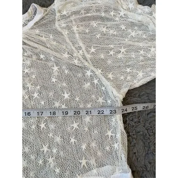 Anthropologie Akemi + Kin star embroidered boho blouse oversized gauzy size xs - Picture 5 of 7